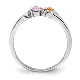 14k White Gold Genuine 2 Stone Mother's Ring - 7 / Genuine